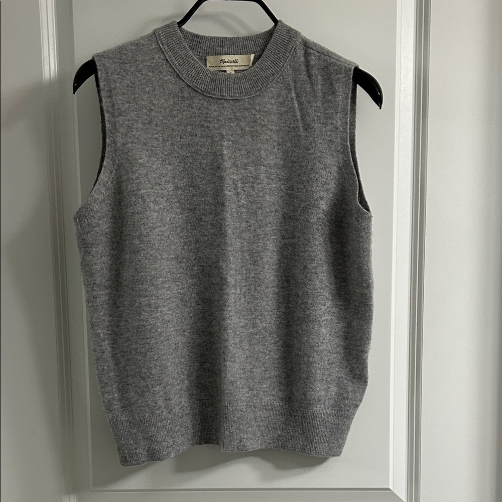 madewell - cashmere crewneck sweater vest